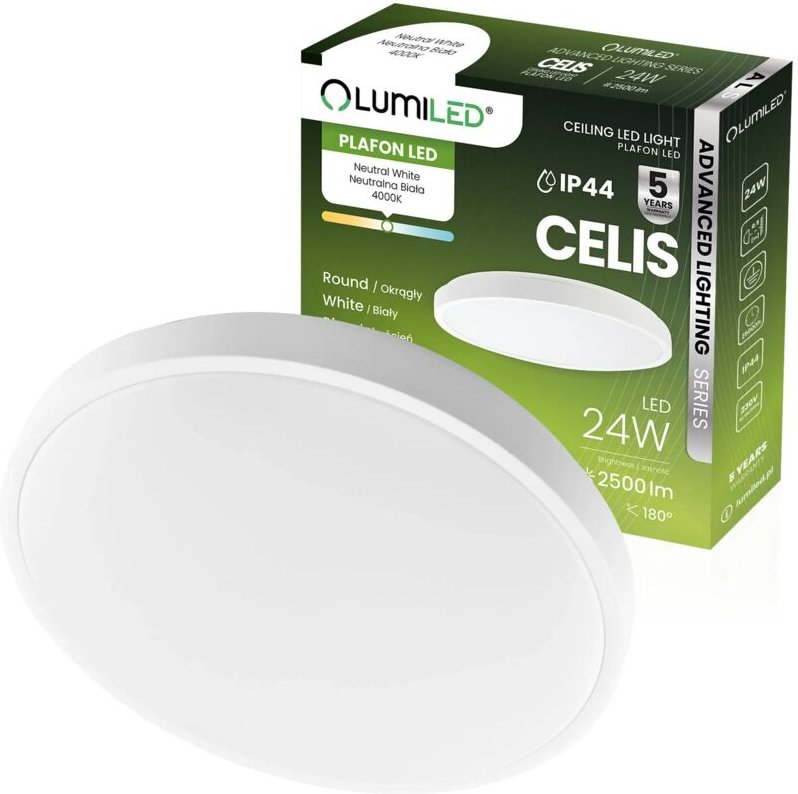 LED Deckenleuchte 24W 4000K 2500lm Rund IP44 Weiß Ring ALS