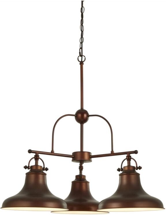 Searchlight Dallas - 3 Lichtanhänger Braun, Weiß, E27