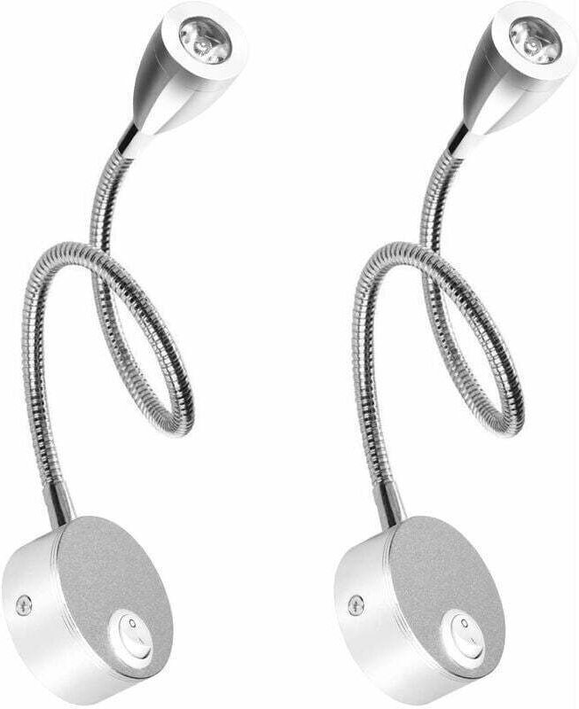 Nachttisch-Wandlampe, 2 Lichter, LED-Leselampe, Schwanenhalsleuchte, 3 w, 3000 k, warmweiß, Leselampe –