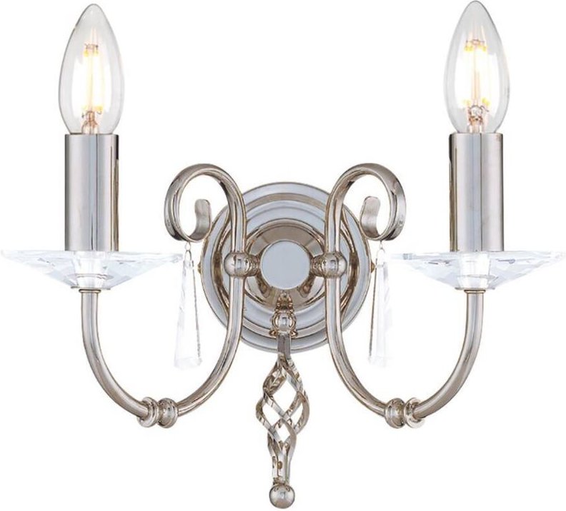 Aegean - 2 Light Indoor Candle Wandleuchte Nickel poliert, E14 - Elstead