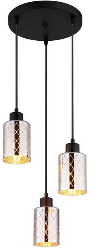 Hängelampe Pendellampe Esstischlampe 3 flammig Glas chrom Wohnzimmerlampe 120cm