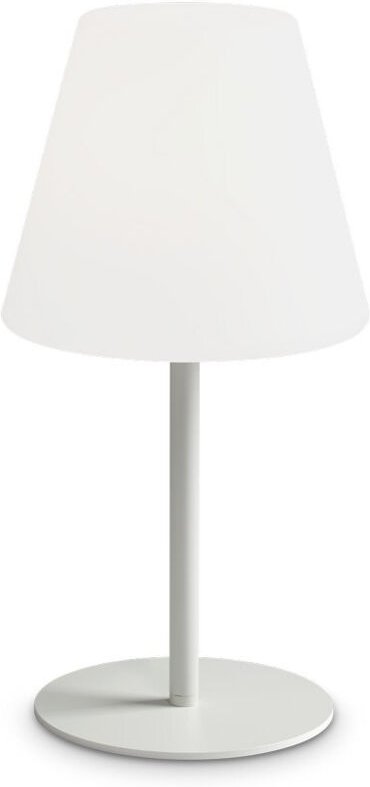 Ideal Lux ARCADIA Tischleuchte mit rundem, konischem Schirm, weiß, 1x E27, IP44