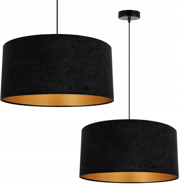 Hängelampe Deckenleuchter Goldener Samt Lampenschirm