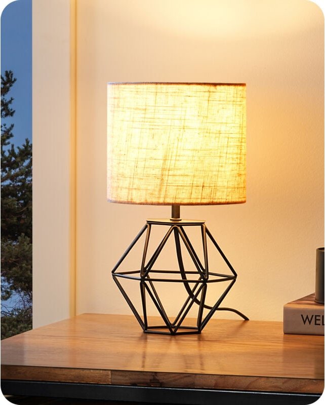 EDISHINE Nachttischlampe, 2700K LED-Glühbirne, E14 Leuchtmittel, H29cm, Vintage Tischleuchte, für Schlafzimmer, Wohnzimm...