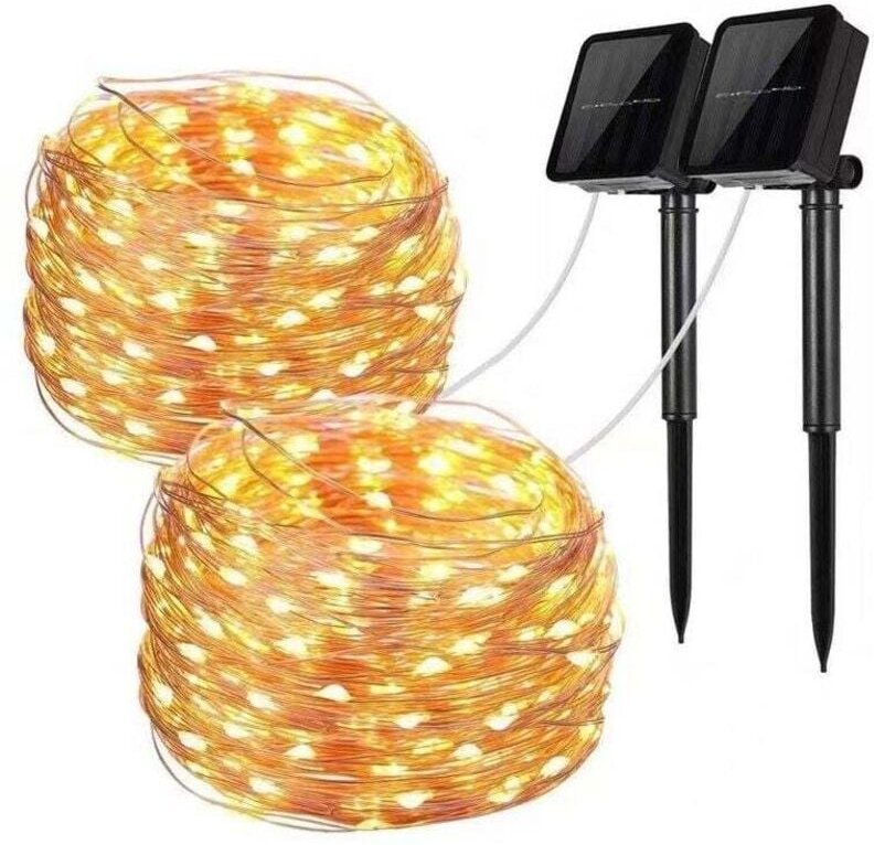 Stück Solar-Lichterketten, 10 m, 100 LEDs, 8 Modi, IP65-Schutz, geeignet für Weihnachtsbäume, Gärten, Balkone, Dekoratio...
