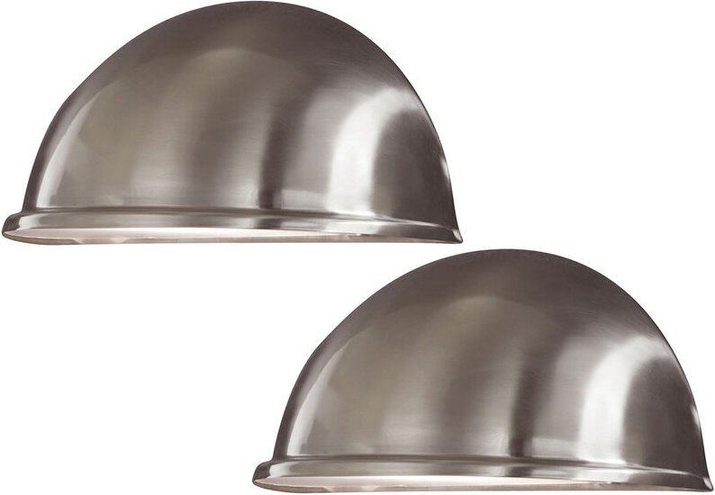 Konstsmide - 2er Set Außenwandleuchte Downlight torino Edelstahl, 28x13,5 cm, Hausbeleuchtung