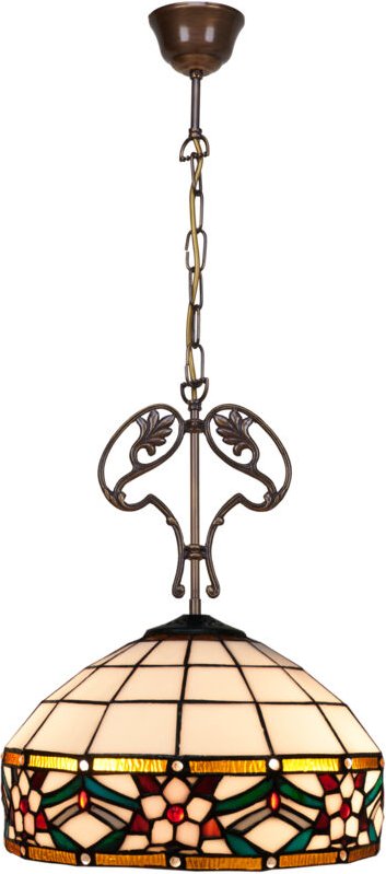 Deckenpendelleuchte mit Kette und Gussornament mit Lampenschirm von 40 cm Durchmesser aus der Museum-Serie