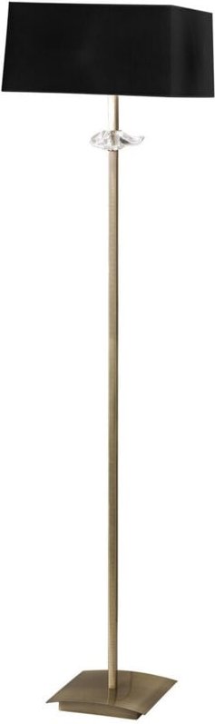 Inspired Mantra Akira AB Akira Stehlampe 3-flammig E27, antikes Messing mit schwarzem Schirm