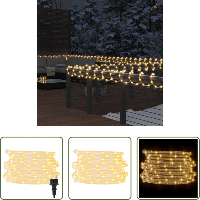 vidaXL Weihnachtsdekoration - Lichtschlauch 1200 LEDs Warmweiß 50 m PVC