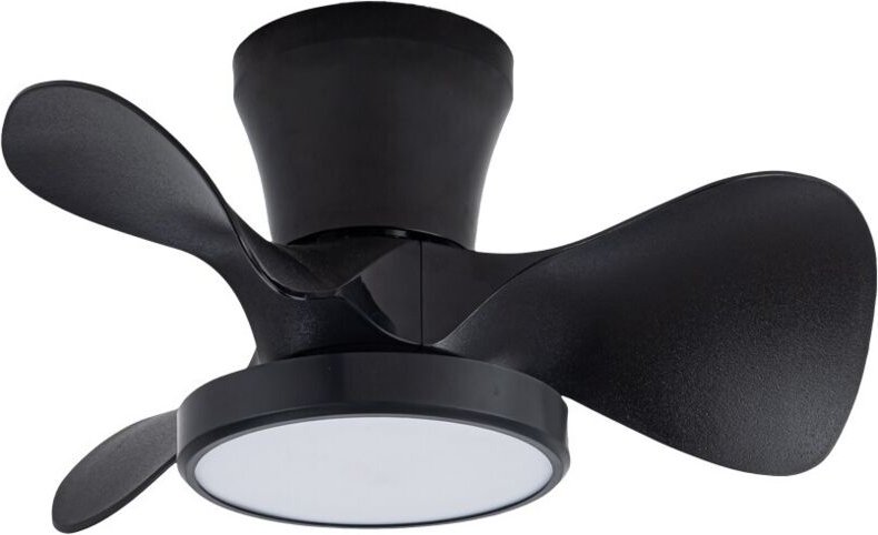 Moll Schwarzer LED-Deckenventilator 20W 1900Lm cct Dim