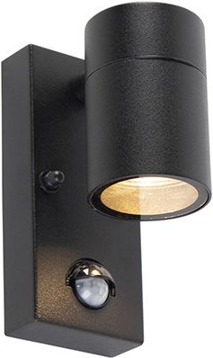 Außenwandleuchte schwarz mit Bewegungsmelder IP44 - Solo