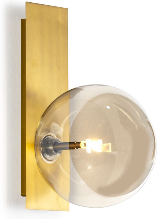 Wandleuchte 17X20X30 Bernsteinfarbenes Glas/goldenes Metall