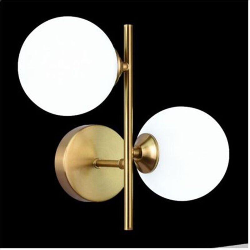 Trade Shop - Wandleuchte Bronze Metall Wandleuchte mit 2 Kugeln G9 IP20 AQ42 -