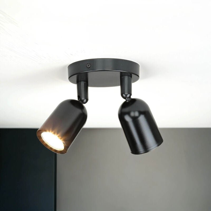 Licht-erlebnisse - Deckenspot GU10 verstellbar 13 cm breit Schwarz 2-flammig Deckenstrahler