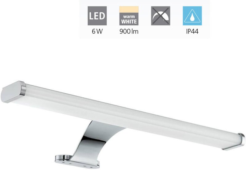 Led-spiegellampe 6w, warmes innenlicht 3000k in der metallfarbe chrom 98501