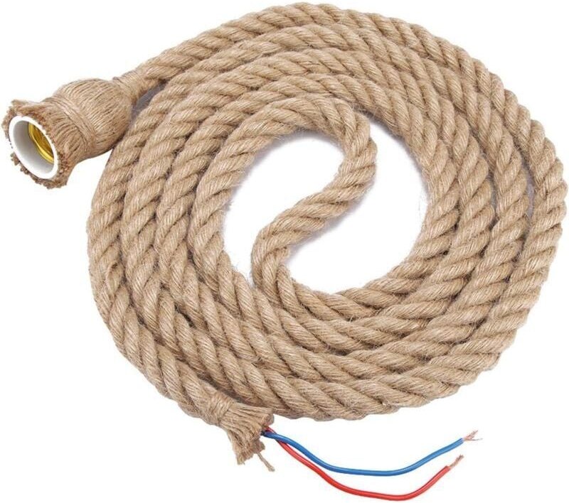 ZVD-2m Retro Hanfseil Pendelleuchte, Deckenleuchte für Restaurant und Bar, 85-265V