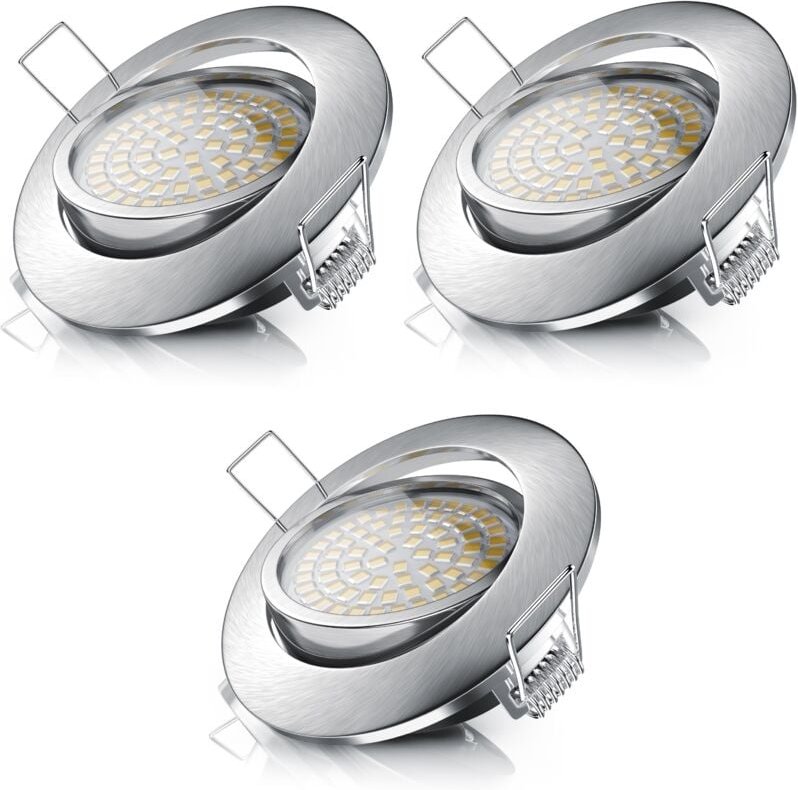 Brandson - 3x led Einbaustrahler, dimm- und schwenkbarer Deckenspot mit Aluminium Rahmen / Warmweiß