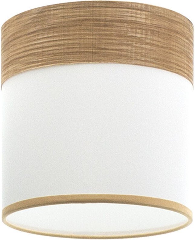 Fabrilamp - Cloe Lampenschirm weiß/helles Holz E14 (Ø14 x 14 x 14 x 14 cm), mehrfarbig, nur eine Größe