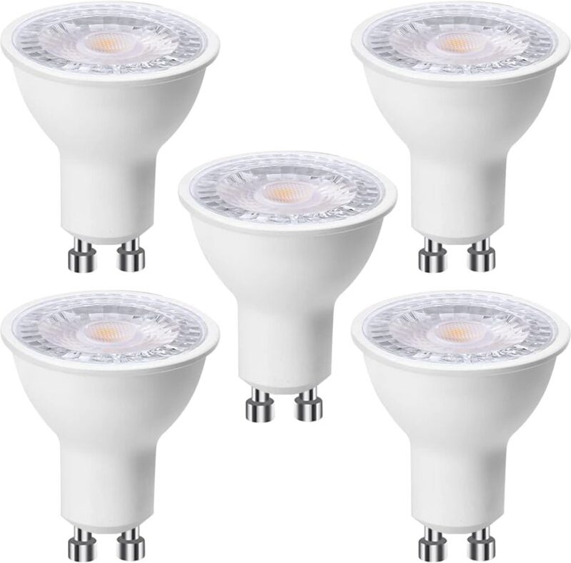 5er Set GU10 LED Leuchtmittel 6W (entspricht 60W), Kaltweiß 6000K 500 Lumen, Gu10 LED Leuchtmittel 120° breitstrahlend, ...