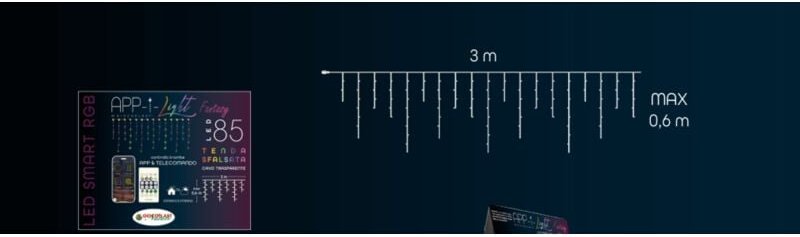 Led vorhang lichter rgb 85 led smart 3x0.6m giocoplast weihnachten 14125027