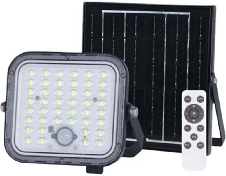 Trade Shop - copy of FARETTO FARO CON PANNELLO SOLARE 140W 1400LM CON SENSORE PIR IP65 LUCE 6500K TK-N140-F -