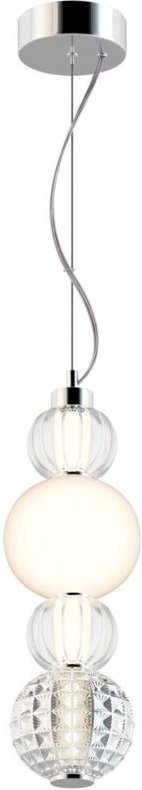 Collar Moderner Kragen mit integriertem LED-Chrom-Deckenleuchten-Glasschirm - Maytoni