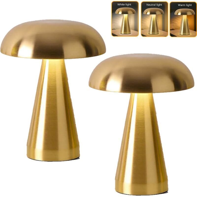 Set mit 2 kabellosen LED-Tischlampen, berührungsempfindliche, dimmbare Nachttischlampen, wiederaufladbare Schreibtischla...