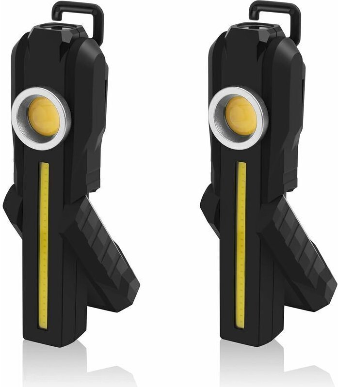 LED-Arbeitsleuchte, wiederaufladbare COB-Arbeitsleuchte mit Magnetfuß und Aufhängehaken, 4 Modi, helle LED-Taschenlampe,...