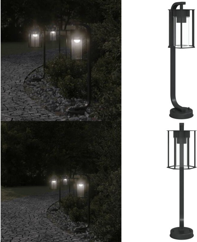 Wegeleuchte Schwarz 60 cm Edelstahl - Wegeleuchte - Edelstahl - Außenstehleuchte - Gartenlampe - LED-Lampe - Home & Livi...