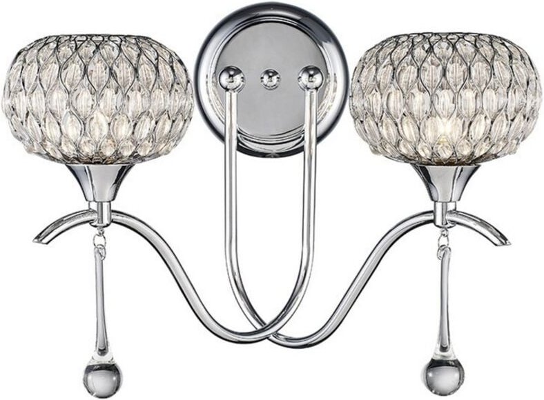 Inspired Diyas - Chelsie - Wandleuchte 2 Licht poliert, Klarglas