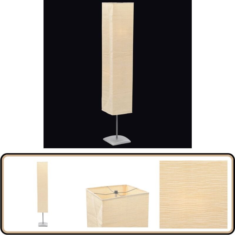 Standleuchte mit Stahlständer 135 cm Beige - Stehlampe - Leuchte - Wohnzimmer Deko - Wohnraum Beleuchtung - Designerlamp...