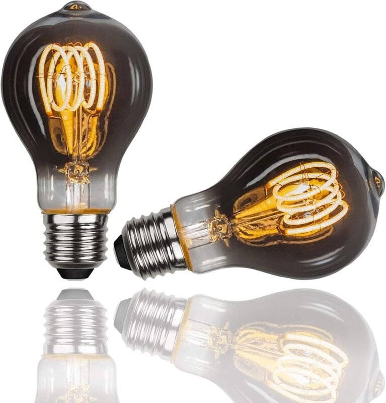 Edison-Glühbirne, 2 Stück, A60, E27, 4 W, LED-Glühbirne, Vintage, dekorative Lampe, Retro-Glühlampen, antike Glühbirne, ...