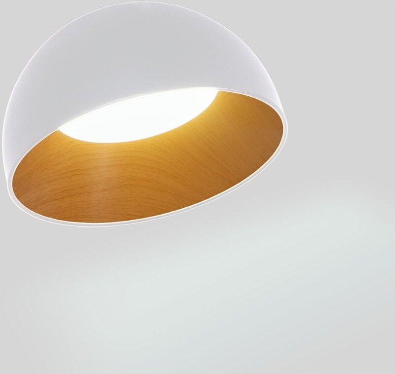 LED Deckenleuchte schräg CCT 12W Holz ø35cm