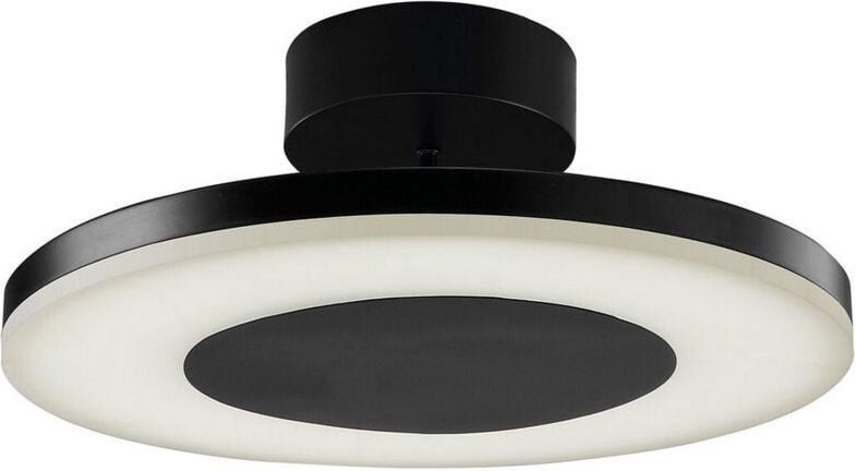 Inspired Discobolo LED-Decke, 1800 lm, mattschwarz / mattiertes Acryl, 3 Jahre Garantie