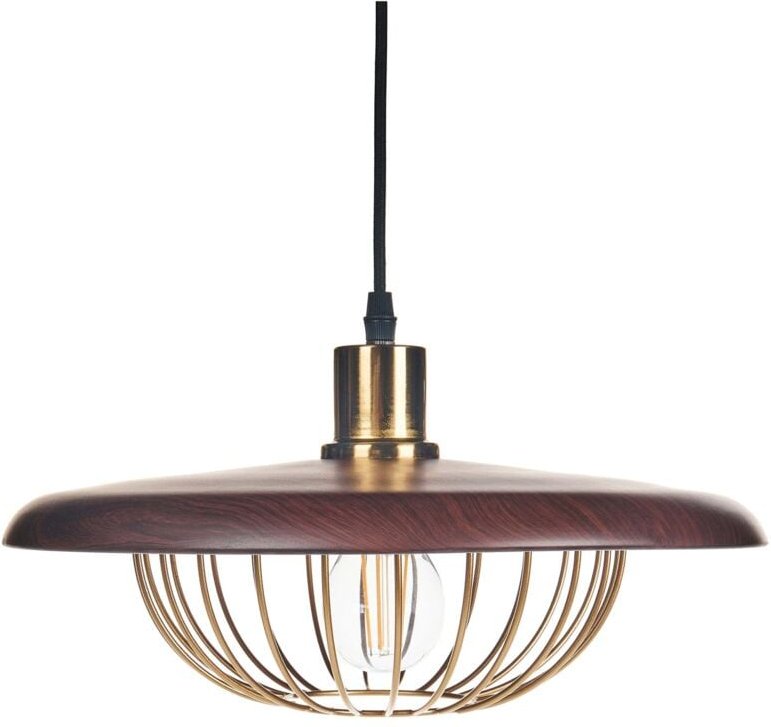 Hängelampe Gold / Braun Metall Gitter Design Industrial Style Hängeleuchte Pendelleuchte Esszimmerlampe Esstischlampe Wo...