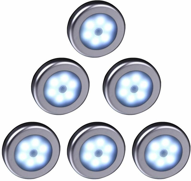 Mumu - Drahtlose LED-Lampe mit Bewegungssensor für Schlafzimmerkorridor (weißes Licht)6St