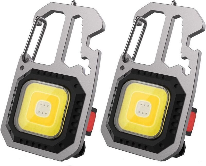 2er-Set LED-Arbeitsleuchten, 7-in-1, 6 Watt, 800 Lumen, wasserdicht, Typ C, für den Außenbereich, mit Magnet, schwarz