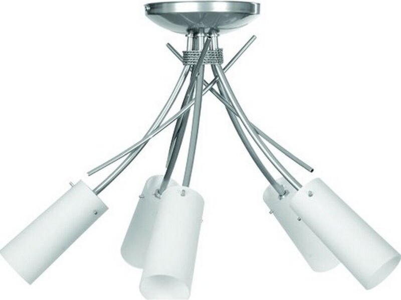 Lamkur Oshine Multi Arm Halbbündige Deckenleuchte Satin, 5x E14