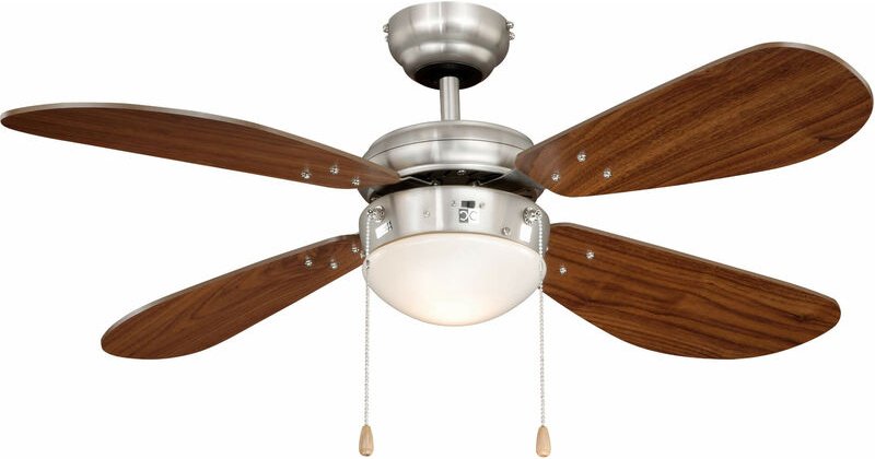 Deckenventilator Classic 105 cm Nickel / Nussbaum