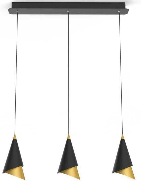 Raalto - Moderner LED-hängender Anhänger Schwarz, Gold, Warmweiß 3000K 588lm - Italux