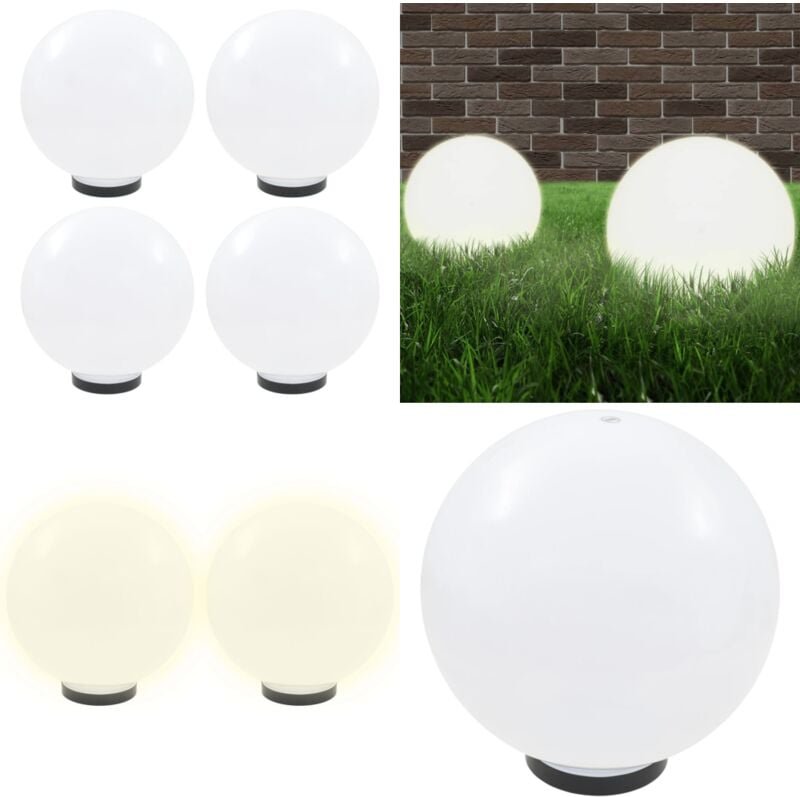 LED-Gartenleuchten 4 Stk. Kugelförmig 30 cm PMMA - LED Gartenleuchte - Outdoor Beleuchtung - Gartendeko - Kunststoff Gar...