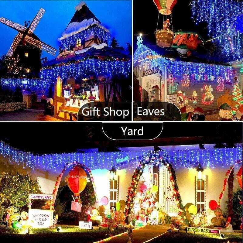 Lichterkette für Karneval, Hochzeit, Außen- und Innenbereich, 100 m, 800 LEDs (blau)