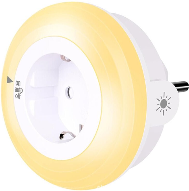 Bernsteinfarbenes Nachtlicht mit Lichtsensor, LED-Nachtlicht für Kinder, Steckdosenabdeckung, einstellbare Helligkeit, f...