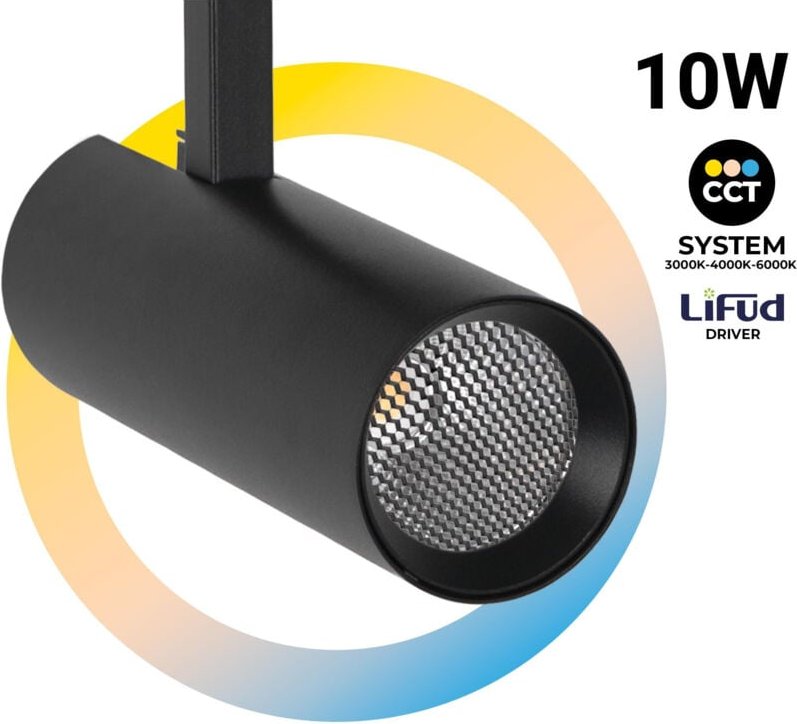 LED-Strahler für Dreiphasenschiene - 10W - CCT - CRI90 - 860 lm