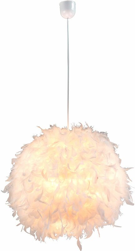 Pendel Lampe Wohn Ess Zimmer Decken Hänge Beleuchtung Feder Kugel Leuchte weiß Globo 15057