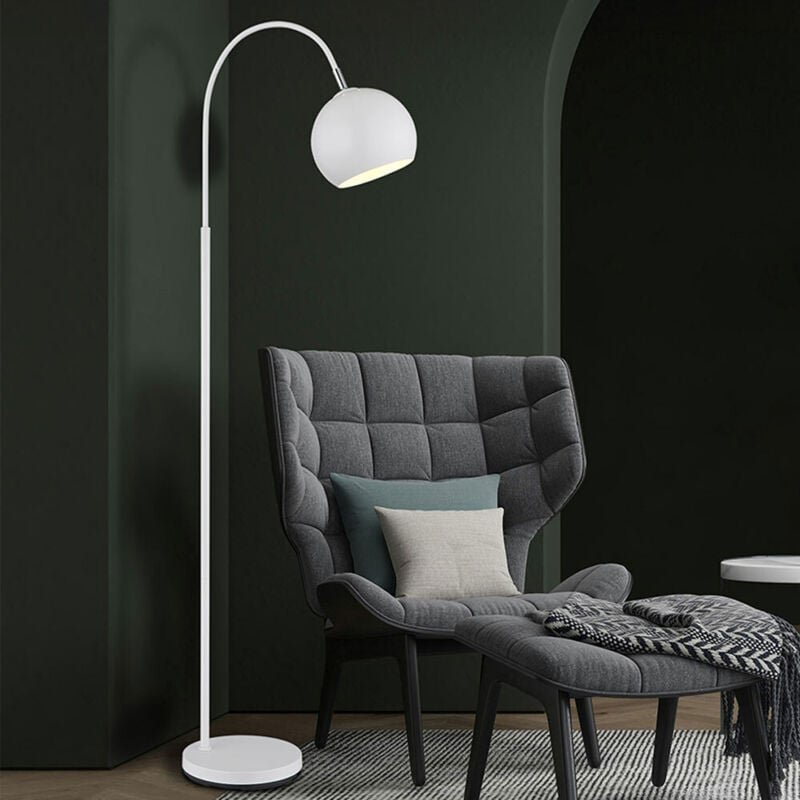 Globo Lighting - Stehlampe Stehleuchte Deckenfluter Schlafzimmerleuchte weiß , Metall, 1x E27, LxBxH 46x25x150 cm