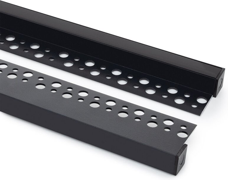 Aluminiumprofil Integrierung in Gips/Pladur für LED Streifen bis 8 mm Schwarz 10 m Schwarz transluzent