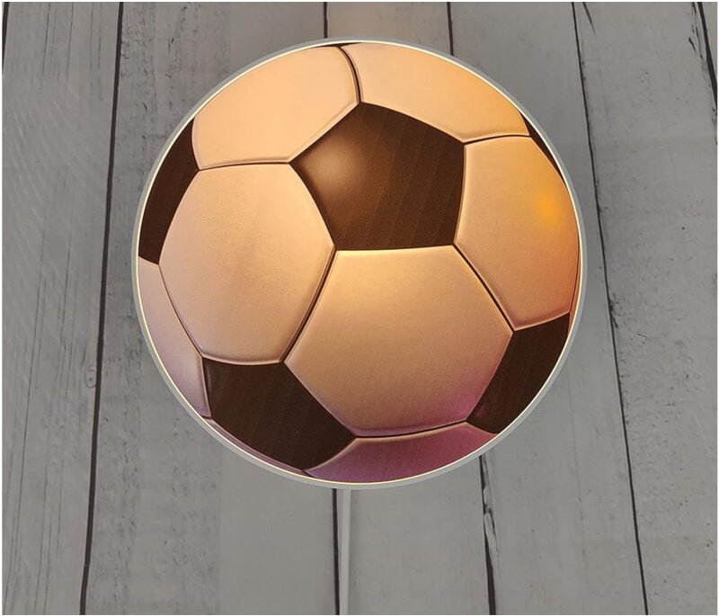 Led Wandleuchte für Kinderzimmer Fußball, mit Schalter & Stecker ø 25cm