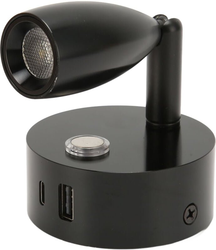 Shanrya Bootsleselicht, Touch-Schalter, USB-Typ-C-Anschluss, 3 Farbtemperaturen, 2 W, Wohnmobil-Leselicht (schwarz)