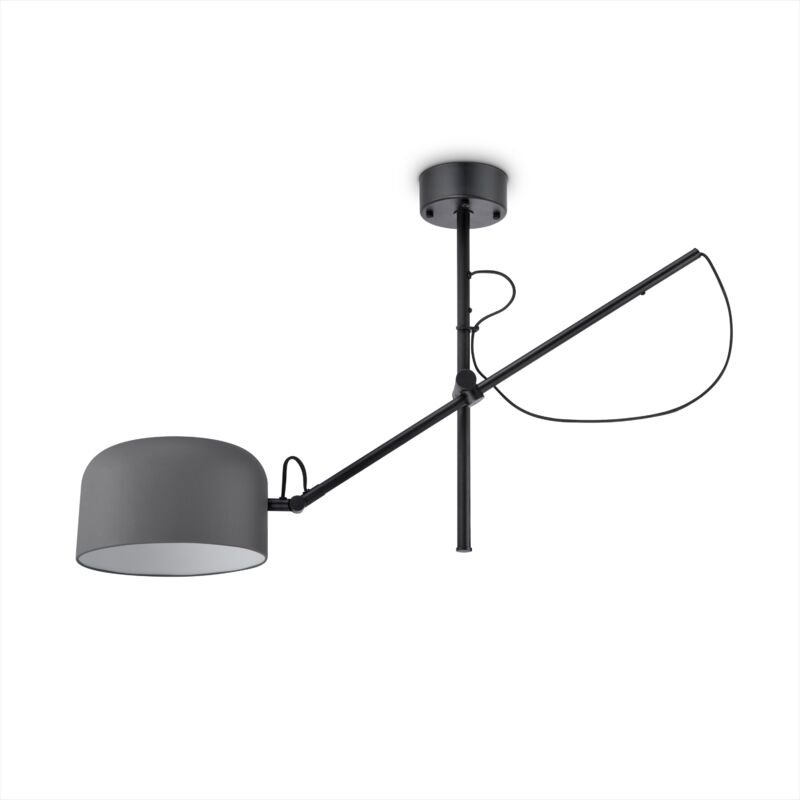 Led Lampen Pendellampe Stehlampe Deckenlampe Deko Wohnzimmer Leselampe Büro E27 Schwarz, Deckenleuchte - Grau - Paco Hom...